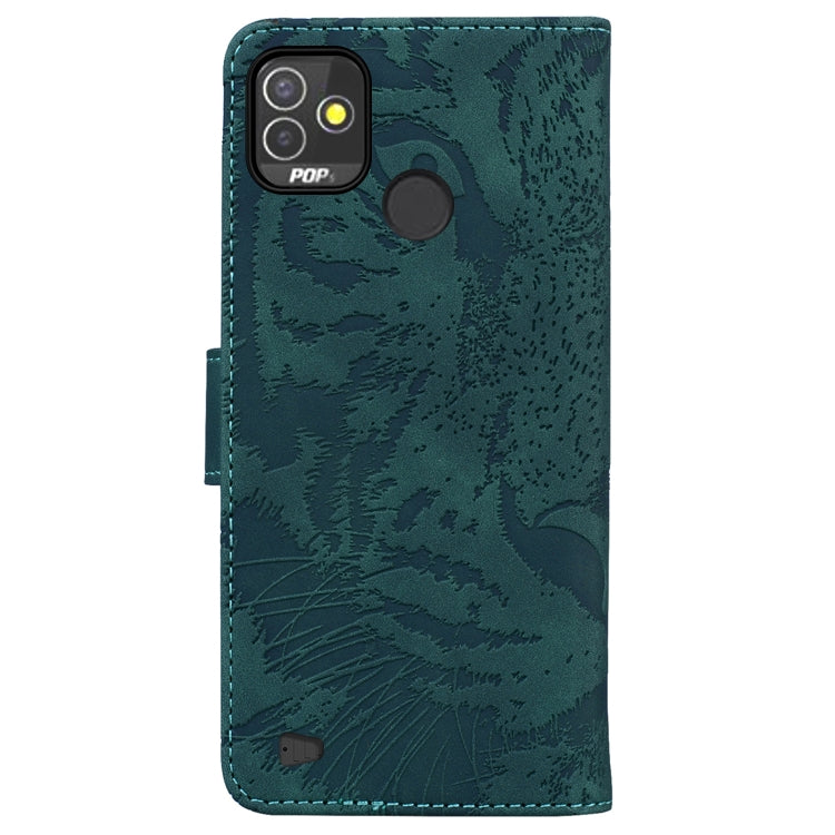 For Tecno Pop 5P Tiger Embossing Pattern Horizontal Flip Leather Phone Case