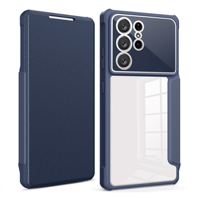 For Samsung Galaxy S21 Ultra 5G Magnetic Flip Leather Phone Case