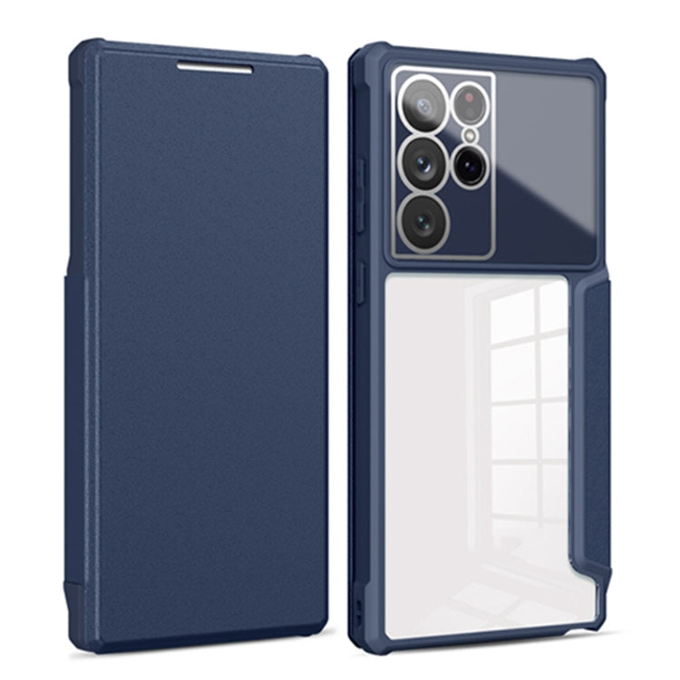 For Samsung Galaxy S22 Ultra 5G Magnetic Flip Leather Phone Case