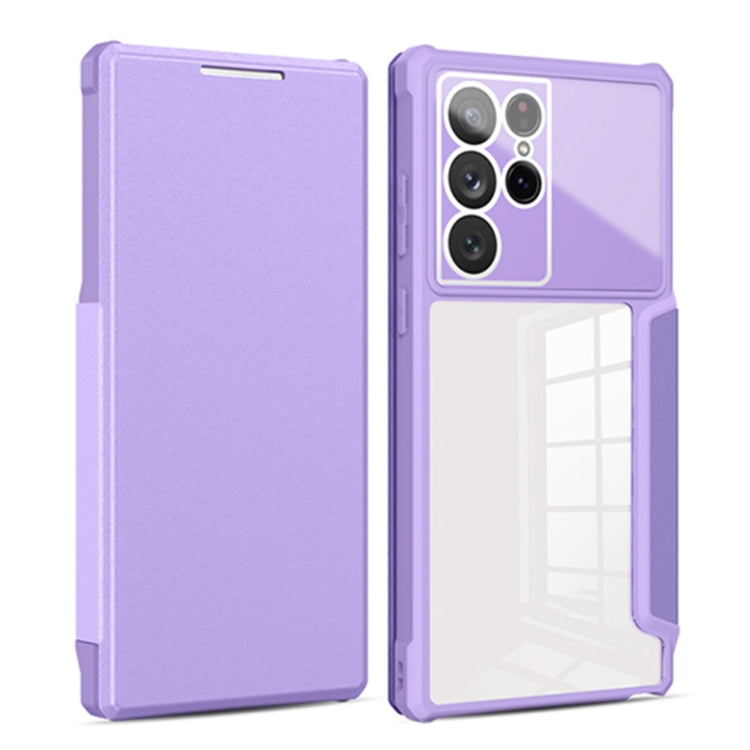 For Samsung Galaxy S22 Ultra 5G Magnetic Flip Leather Phone Case