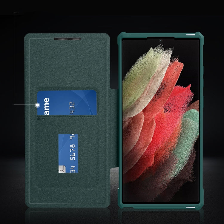 For Samsung Galaxy S22 Ultra 5G Magnetic Flip Leather Phone Case