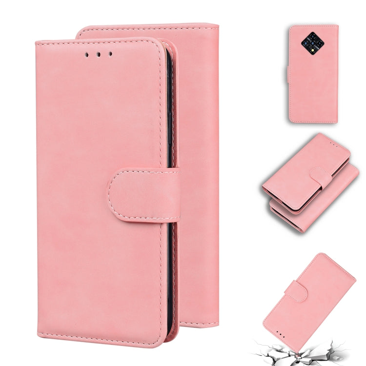 For Infinix Zero 8 X687 Skin Feel Pure Color Flip Leather Phone Case