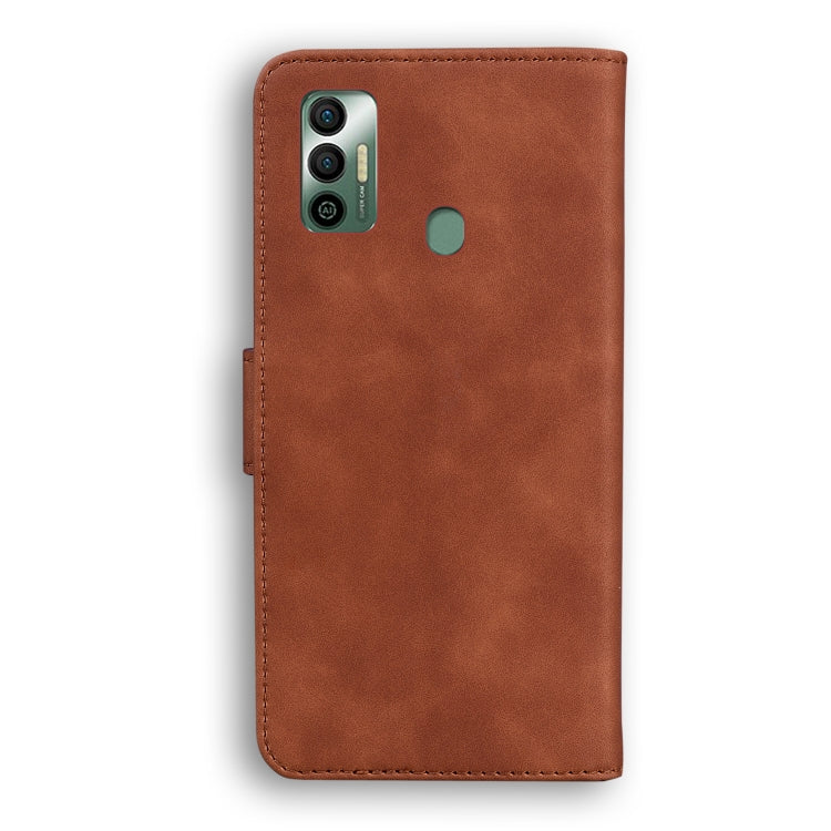 For Tecno Spark 7 Skin Feel Pure Color Flip Leather Phone Case
