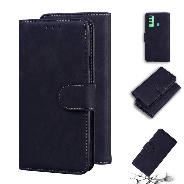 For Tecno Spark 7P Skin Feel Pure Color Flip Leather Phone Case