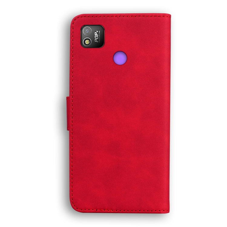 For Tecno Pop 4 Skin Feel Pure Color Flip Leather Phone Case