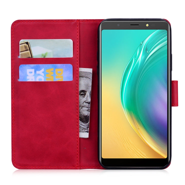For Tecno Pop 4 Skin Feel Pure Color Flip Leather Phone Case