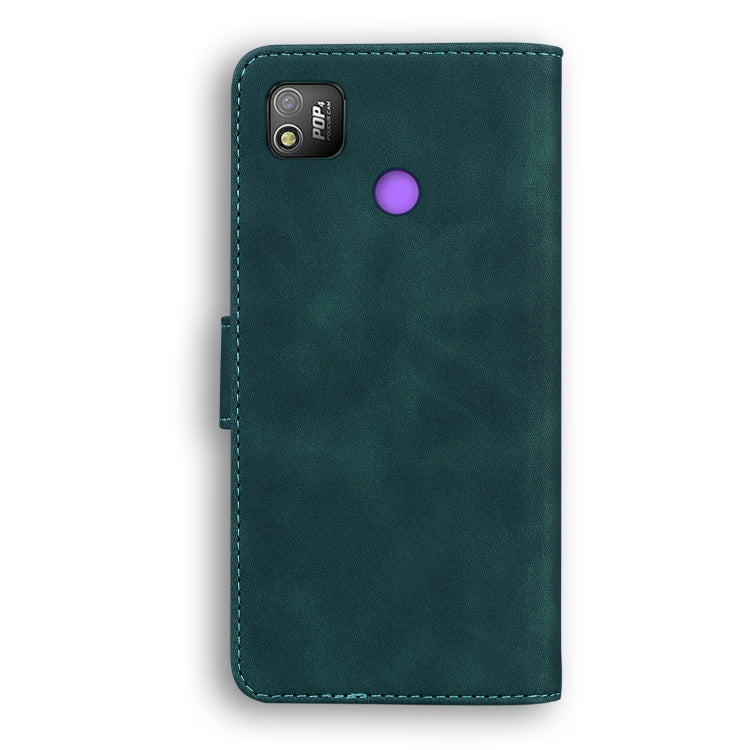 For Tecno Pop 4 Skin Feel Pure Color Flip Leather Phone Case