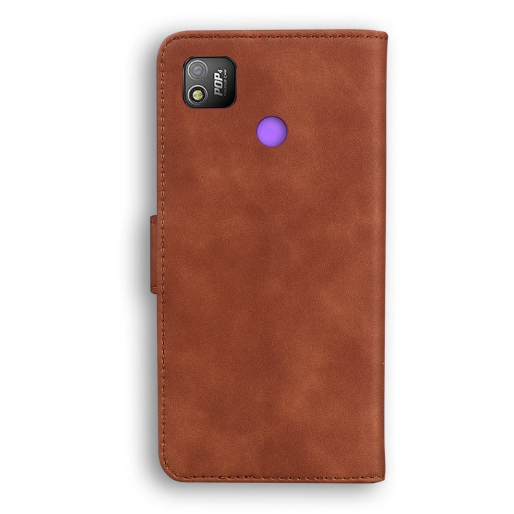 For Tecno Pop 4 Skin Feel Pure Color Flip Leather Phone Case