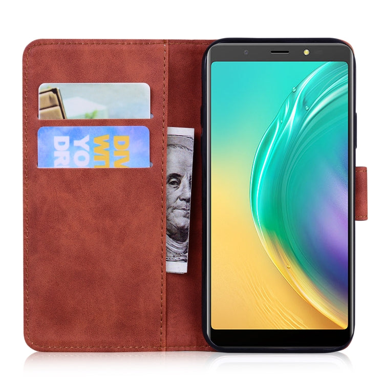 For Tecno Pop 4 Skin Feel Pure Color Flip Leather Phone Case