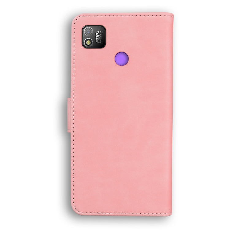 For Tecno Pop 4 Skin Feel Pure Color Flip Leather Phone Case