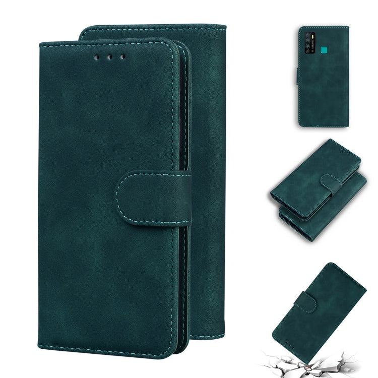 For Tecno Camon 15 Skin Feel Pure Color Flip Leather Phone Case