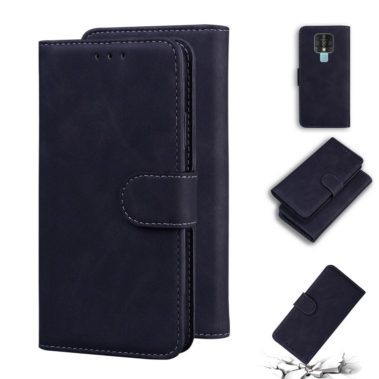 For Tecno Camon 16 Skin Feel Pure Color Flip Leather Phone Case