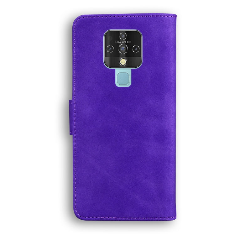 For Tecno Camon 16 Skin Feel Pure Color Flip Leather Phone Case