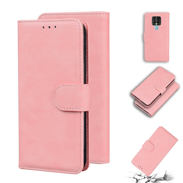 For Tecno Camon 16 Skin Feel Pure Color Flip Leather Phone Case