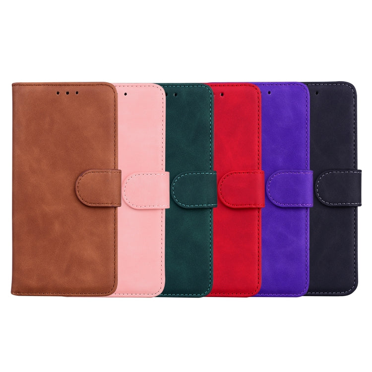 For Tecno Camon 16 Skin Feel Pure Color Flip Leather Phone Case