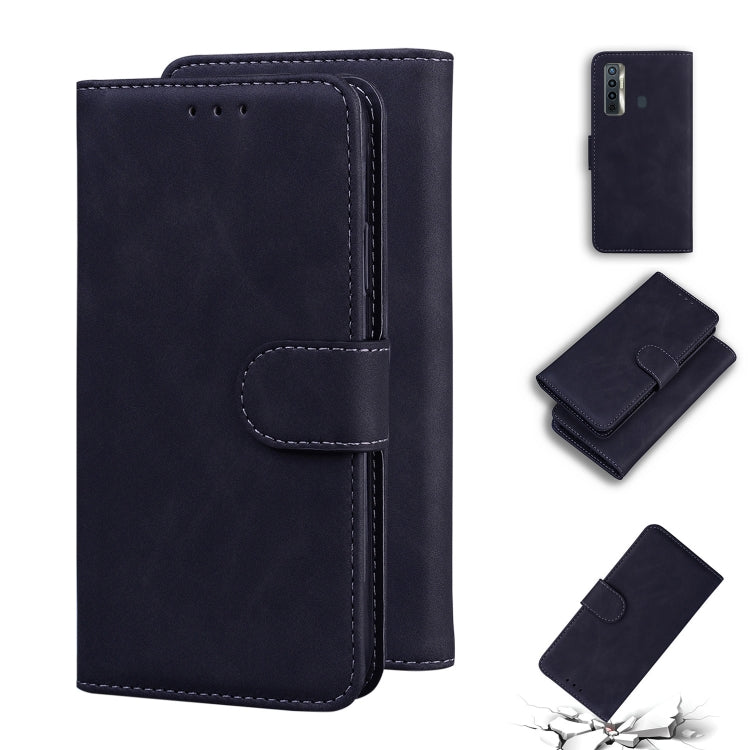 For Tecno Camon 17 Skin Feel Pure Color Flip Leather Phone Case