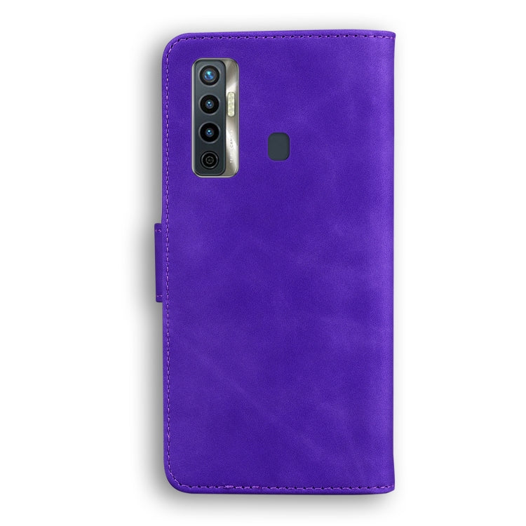 For Tecno Camon 17 Skin Feel Pure Color Flip Leather Phone Case