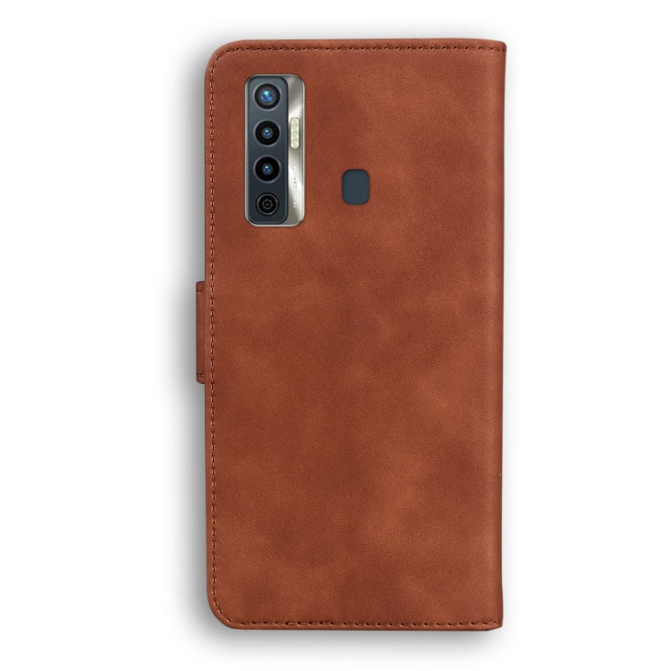 For Tecno Camon 17 Skin Feel Pure Color Flip Leather Phone Case
