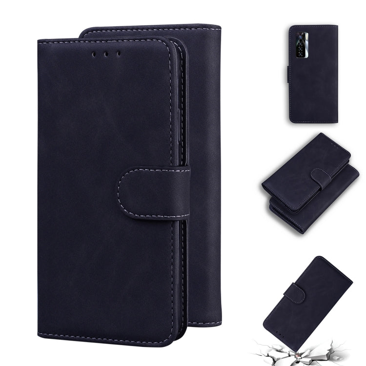 For Tecno Camon 17 Pro Skin Feel Pure Color Flip Leather Phone Case