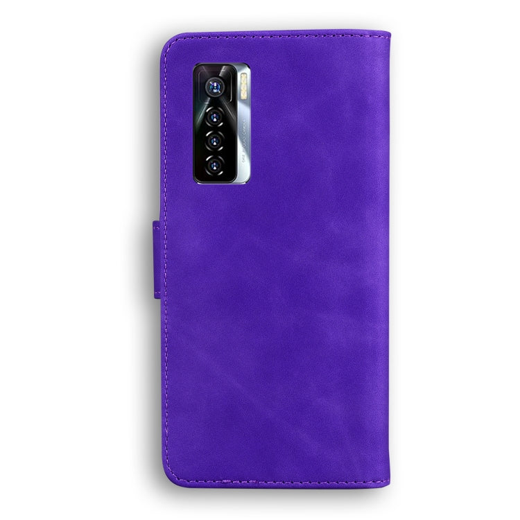 For Tecno Camon 17 Pro Skin Feel Pure Color Flip Leather Phone Case