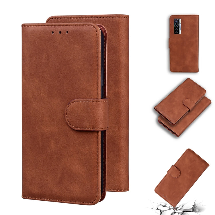 For Tecno Camon 17 Pro Skin Feel Pure Color Flip Leather Phone Case