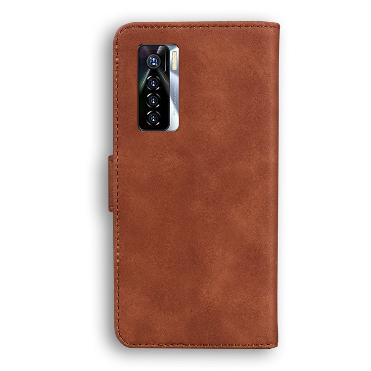 For Tecno Camon 17 Pro Skin Feel Pure Color Flip Leather Phone Case