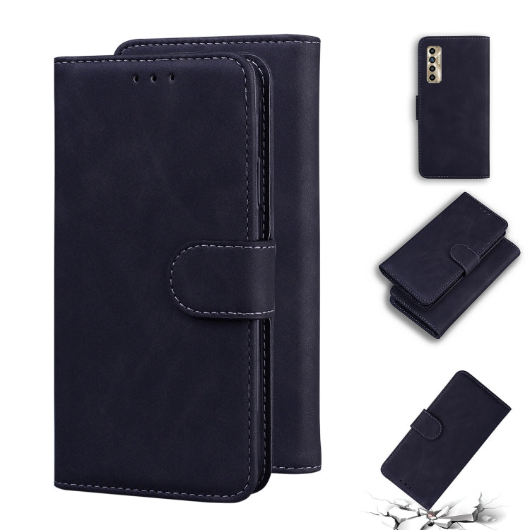 For Tecno Camon 17P Skin Feel Pure Color Flip Leather Phone Case