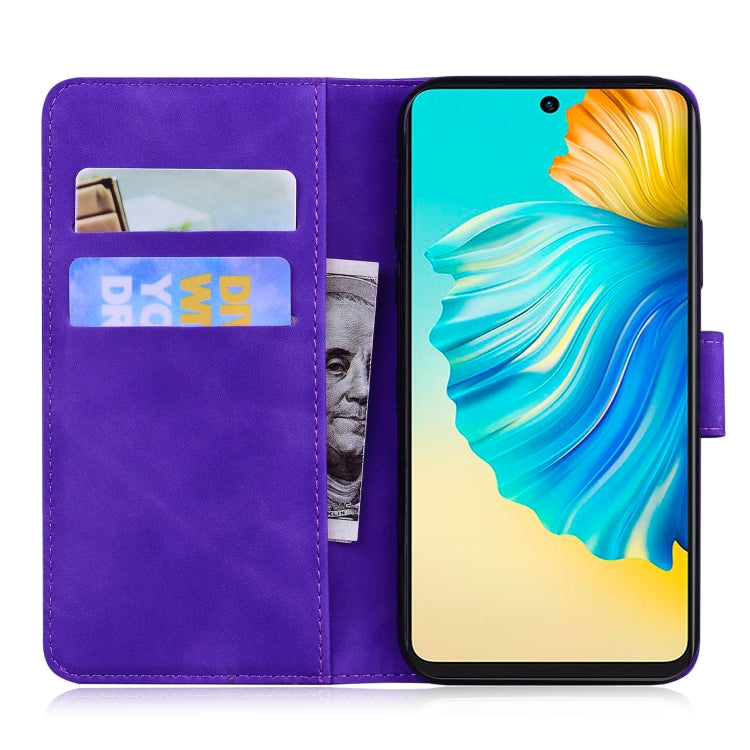 For Tecno Camon 17P Skin Feel Pure Color Flip Leather Phone Case