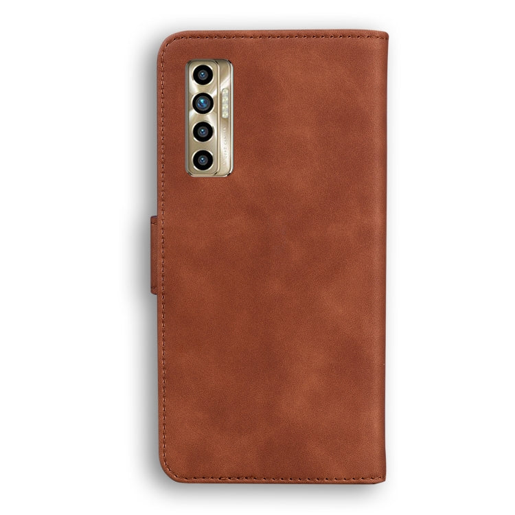 For Tecno Camon 17P Skin Feel Pure Color Flip Leather Phone Case