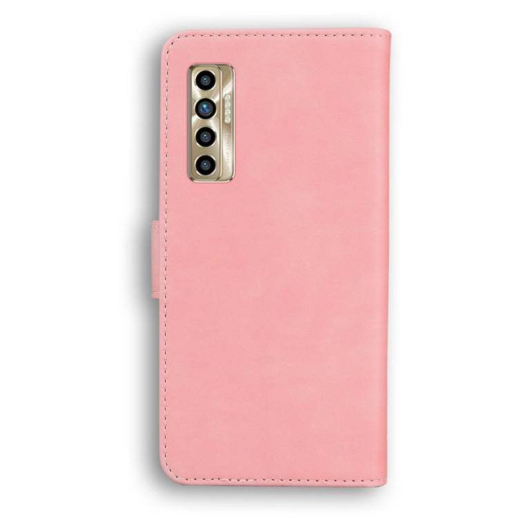 For Tecno Camon 17P Skin Feel Pure Color Flip Leather Phone Case