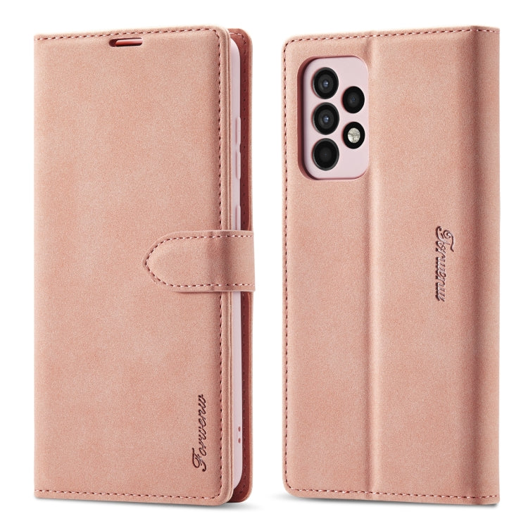 For Samsung Galaxy A52 Forwenw F1 Series Matte Strong Magnetism Leather Phone Case