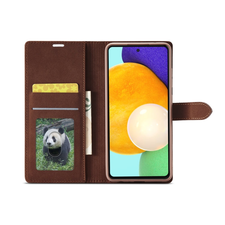For Samsung Galaxy A52 Forwenw F1 Series Matte Strong Magnetism Leather Phone Case