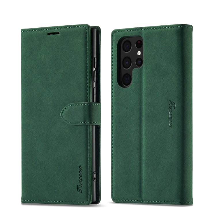 For Samsung Galaxy S22 Ultra 5G Forwenw F1 Series Matte Strong Magnetism Leather Phone Case