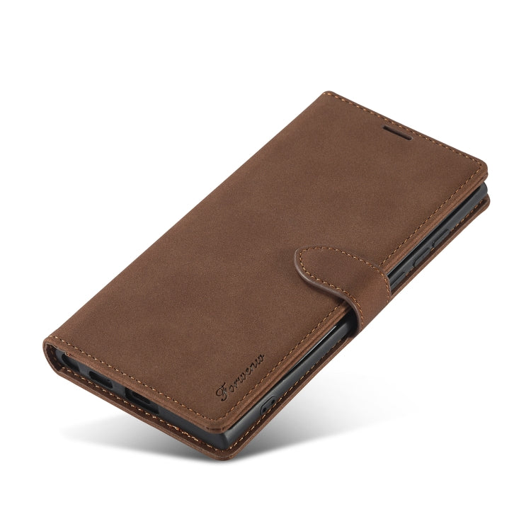 For Samsung Galaxy S22 Ultra 5G Forwenw F1 Series Matte Strong Magnetism Leather Phone Case