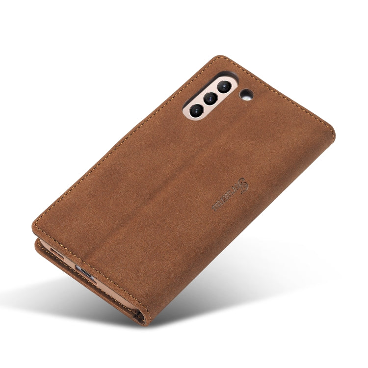 For Samsung Galaxy S21 FE 5G Forwenw F1 Series Matte Strong Magnetism Leather Phone Case