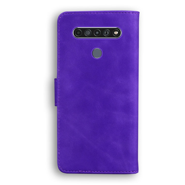 For LG K61 Skin Feel Pure Color Flip Leather Phone Case