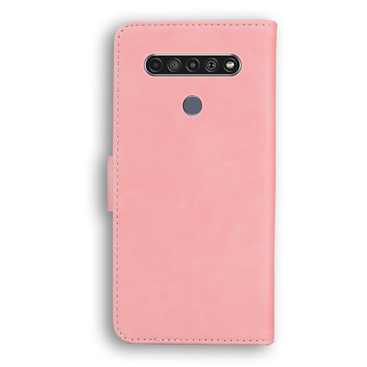 For LG K61 Skin Feel Pure Color Flip Leather Phone Case