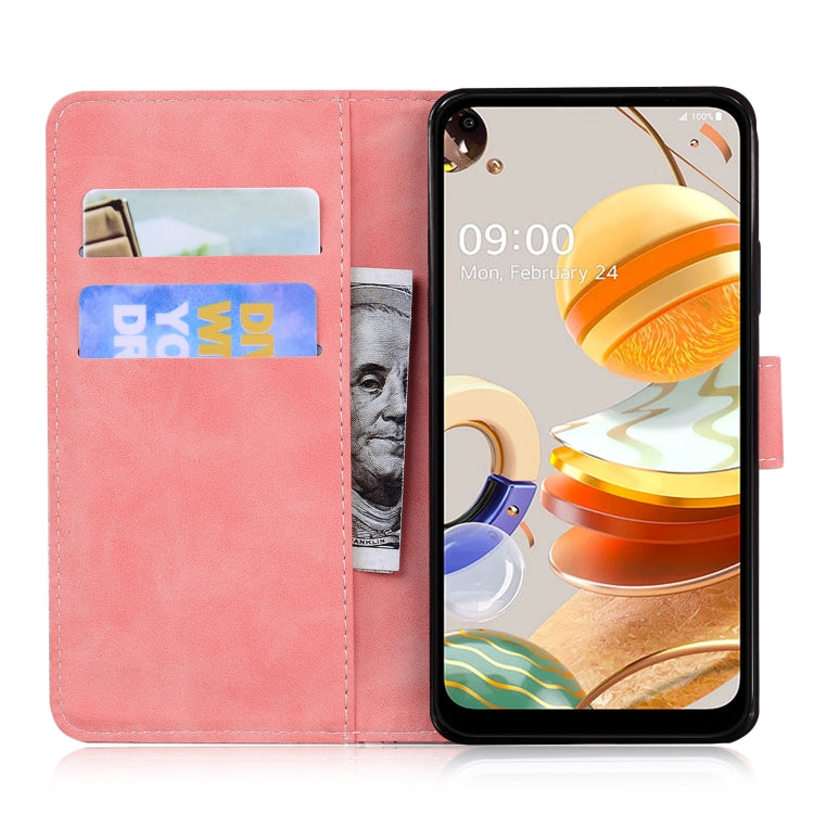 For LG K61 Skin Feel Pure Color Flip Leather Phone Case