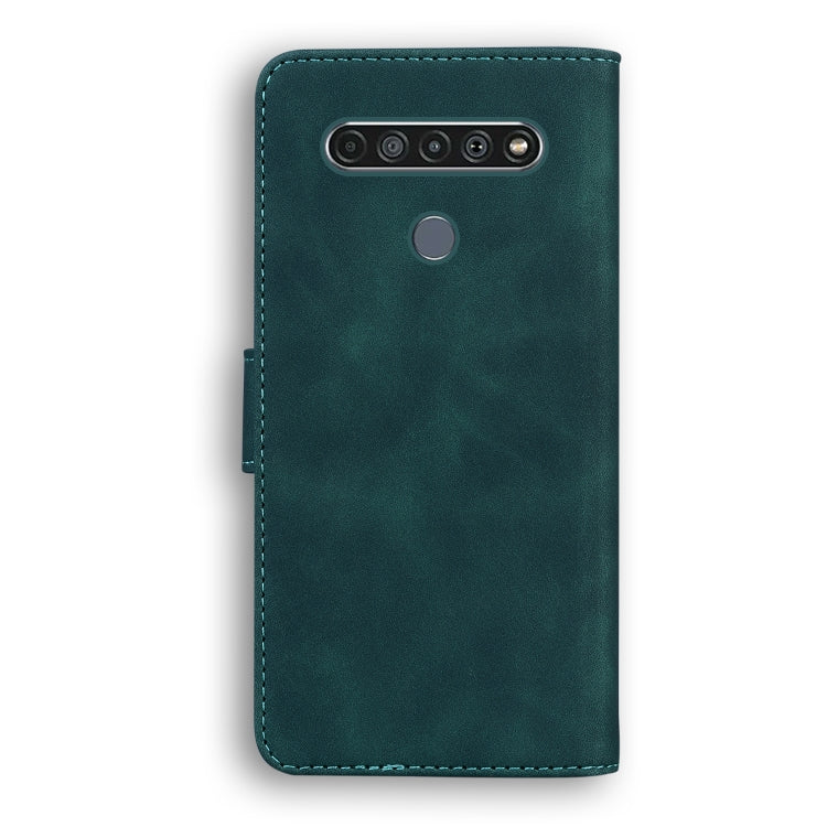 For LG K61 Skin Feel Pure Color Flip Leather Phone Case