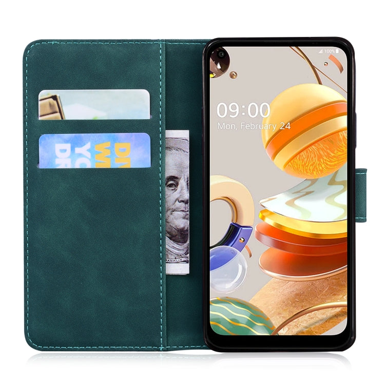 For LG K61 Skin Feel Pure Color Flip Leather Phone Case
