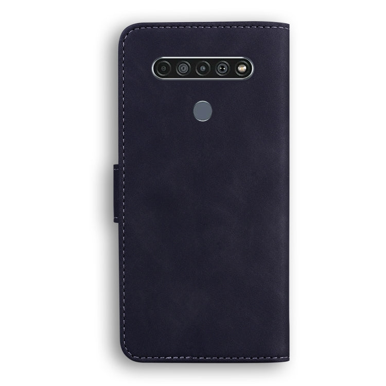 For LG K61 Skin Feel Pure Color Flip Leather Phone Case
