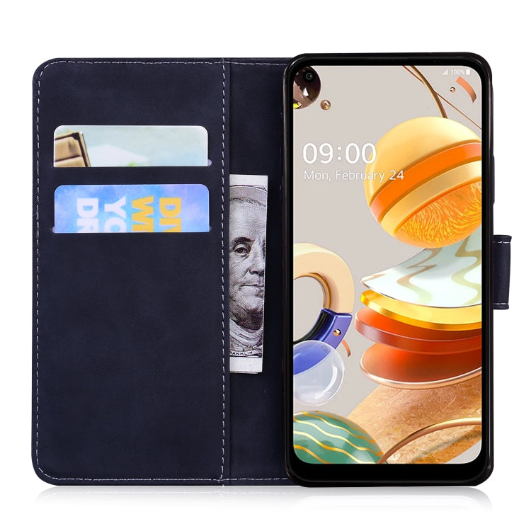 For LG K61 Skin Feel Pure Color Flip Leather Phone Case