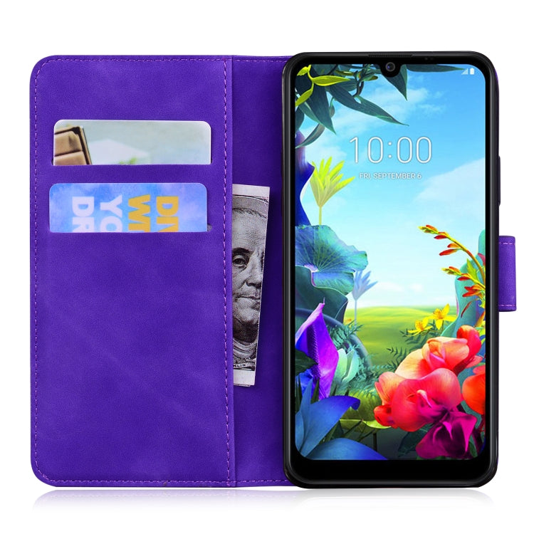 For LG K40S Skin Feel Pure Color Flip Leather Phone Case