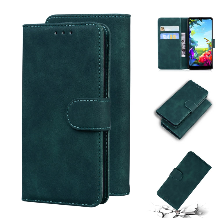 For LG K40S Skin Feel Pure Color Flip Leather Phone Case