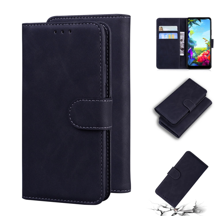 For LG K40S Skin Feel Pure Color Flip Leather Phone Case