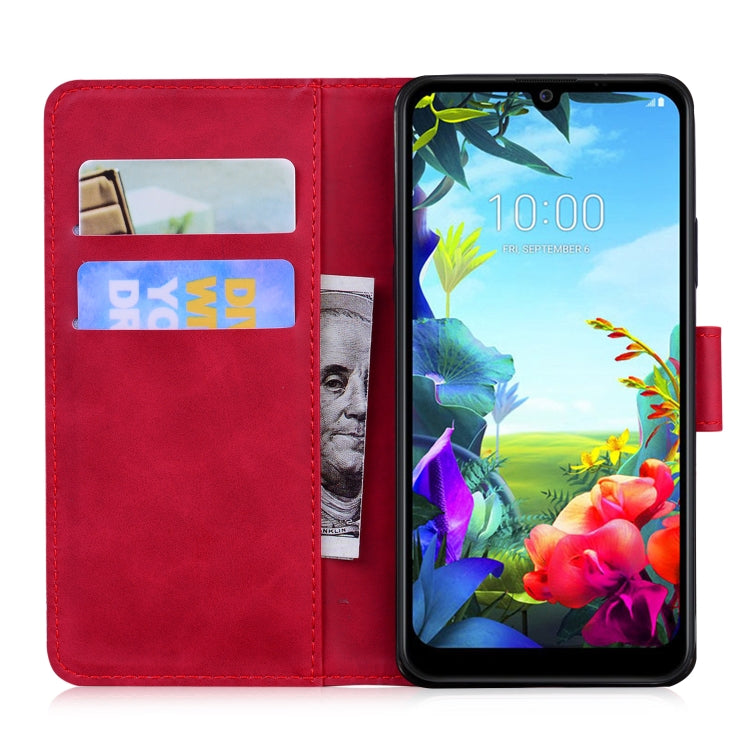 For LG K40S Skin Feel Pure Color Flip Leather Phone Case