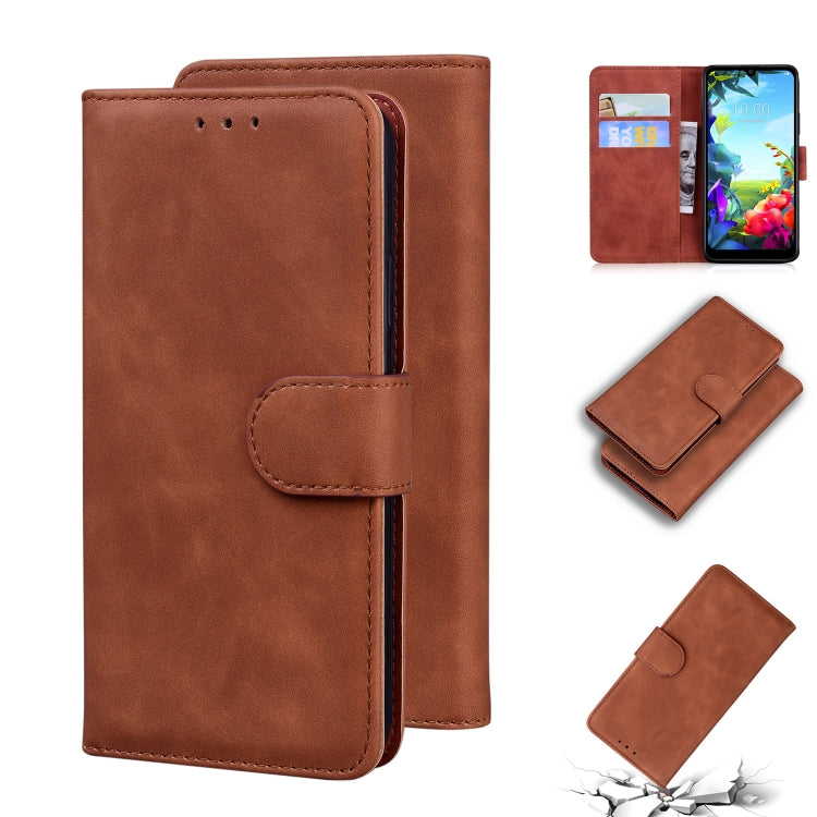 For LG K40S Skin Feel Pure Color Flip Leather Phone Case