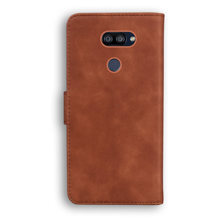 For LG K40S Skin Feel Pure Color Flip Leather Phone Case