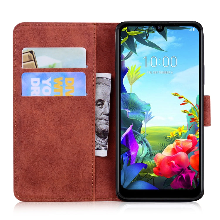 For LG K40S Skin Feel Pure Color Flip Leather Phone Case