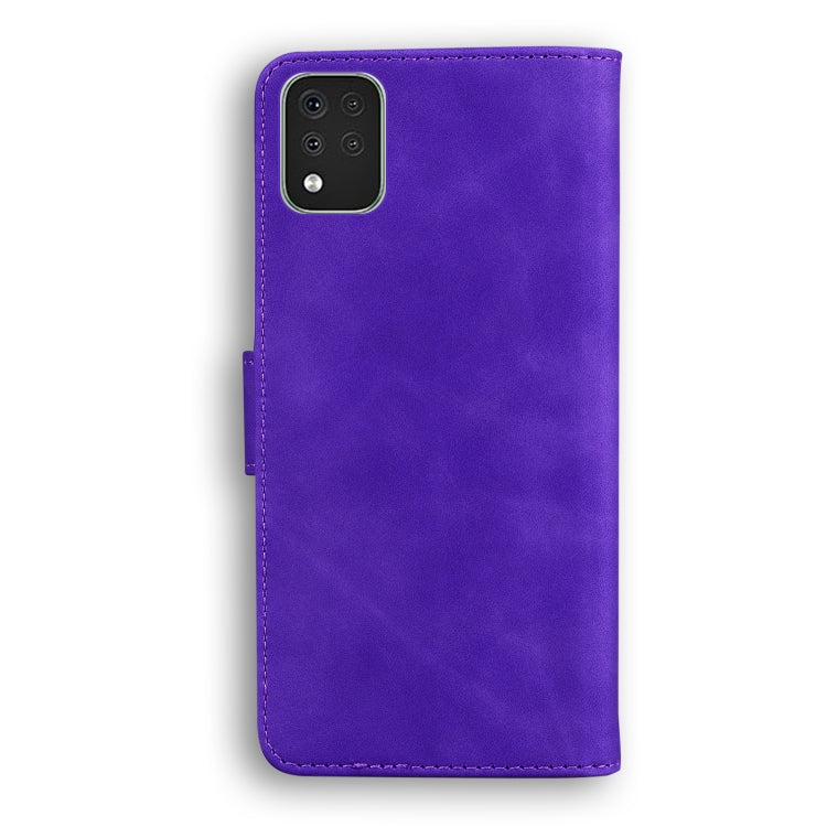 For LG K42 Skin Feel Pure Color Flip Leather Phone Case